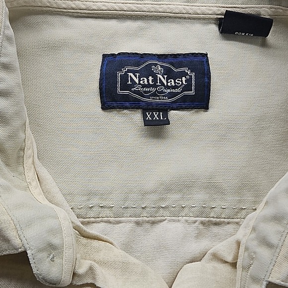 Nat Nast Shirt Mens XXL Button Up Short Sleeve Casual Preppy Silk Blend Camp - Picture 3 of 9